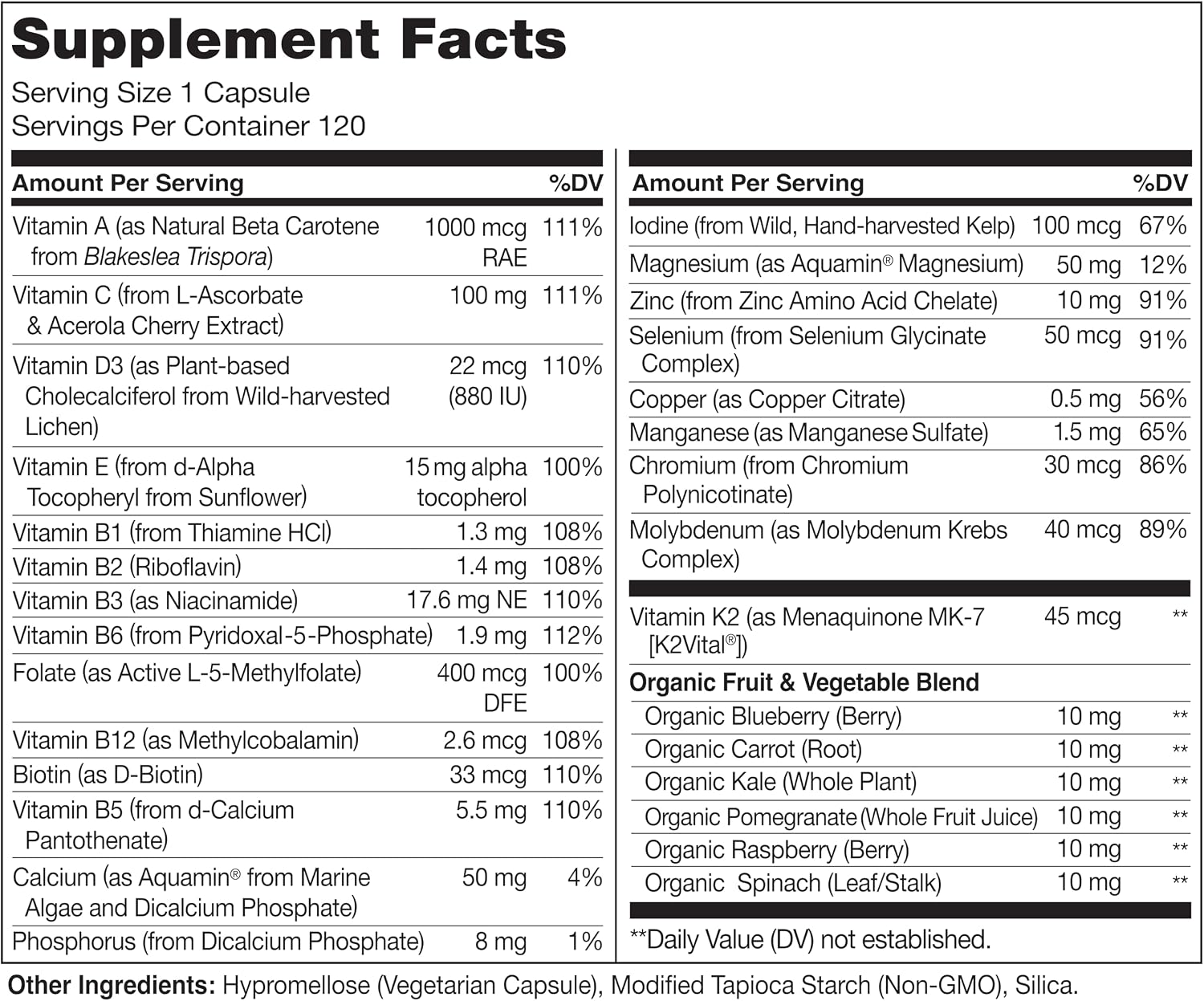 NATURELO Multivitamínico para Hombres – 1 Cápsula Diaria con Vitaminas, Minerales y Alimentos Ecológicos, 120 Cápsulas Vegetales