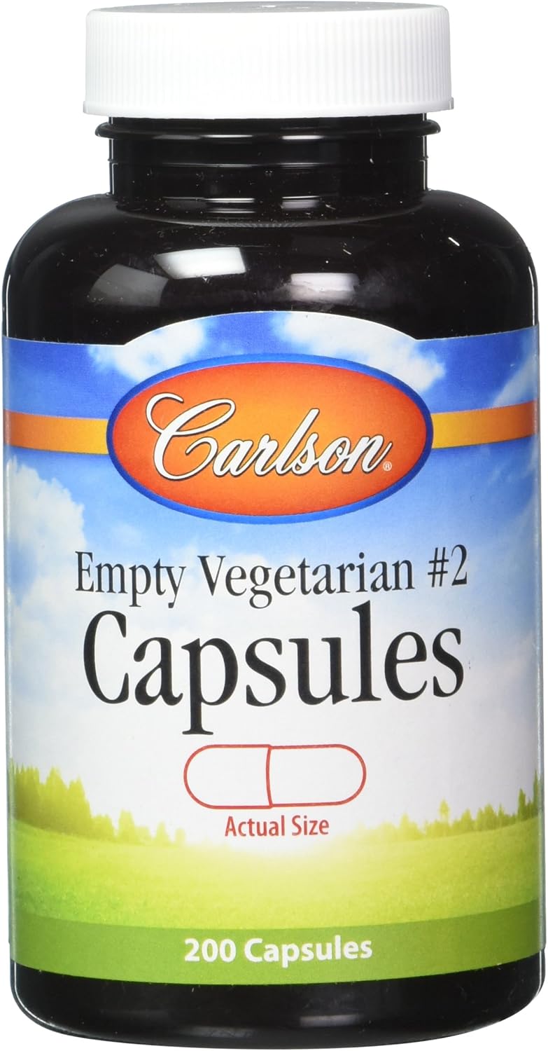 Carlson Labs Empty Vegetarian Capsules Size No. 2, 200 Count