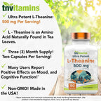 tnvitamins L-Theanine 500 mg, 180 cápsulas