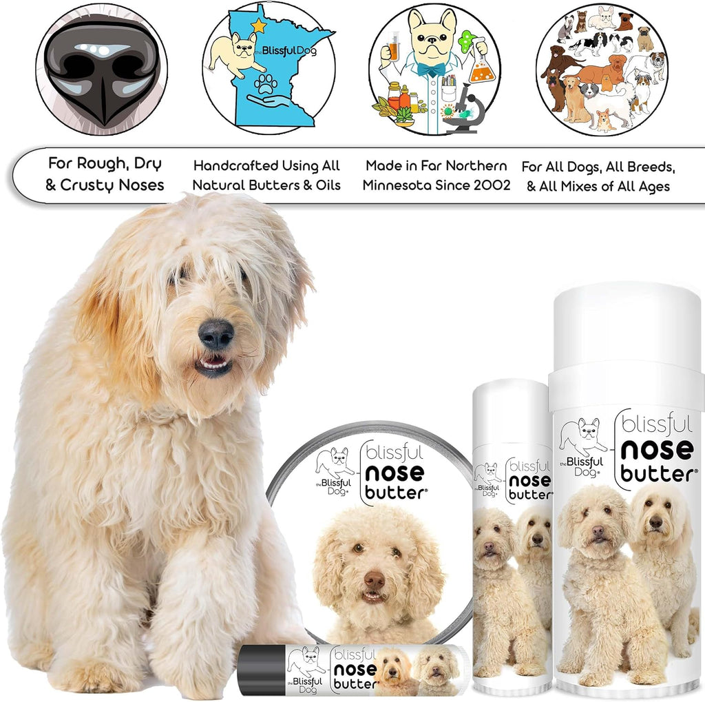 The Blissful Dog Bálsamo para la nariz Goldendoodle - Hidratante nasal versátil para perros, hecho a mano, sin aroma, 56 g (2 oz)