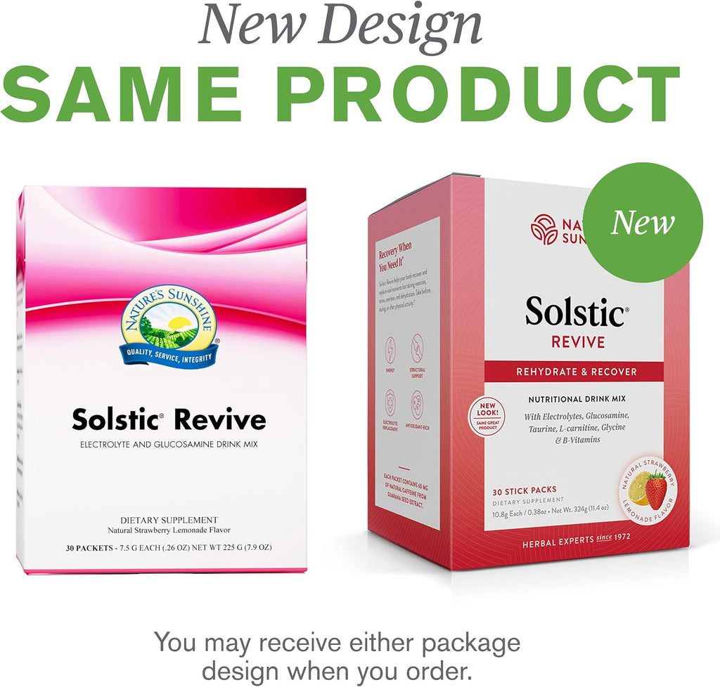 Nature's Sunshine Solstic Revive - 30 Sobres de Bebida Recuperadora Post-Entreno