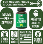 Peak Performance L-Serina 500 mg - 60 Cápsulas - Sin Gluten, No-GMO