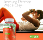 Viteey Gomitas de Vitamina C Masticables para Adultos - 1050 mg - Vegano, Sin Gluten - 180 Gomitas