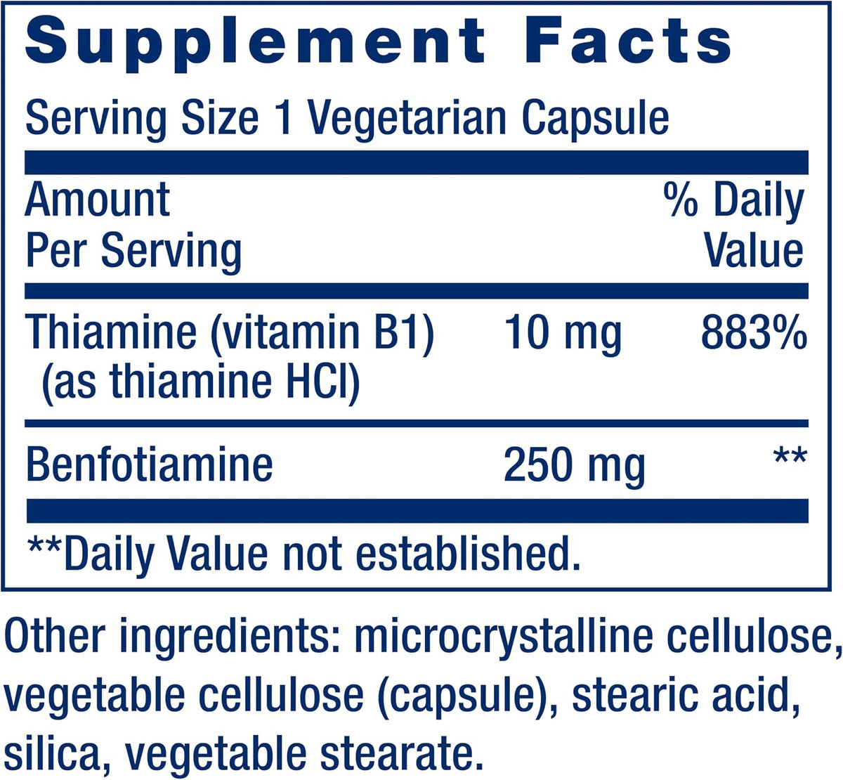 Life Extension Mega Benfotiamine 250 mg, 120 – Contribuye a la función psicológica normal. – Image 3