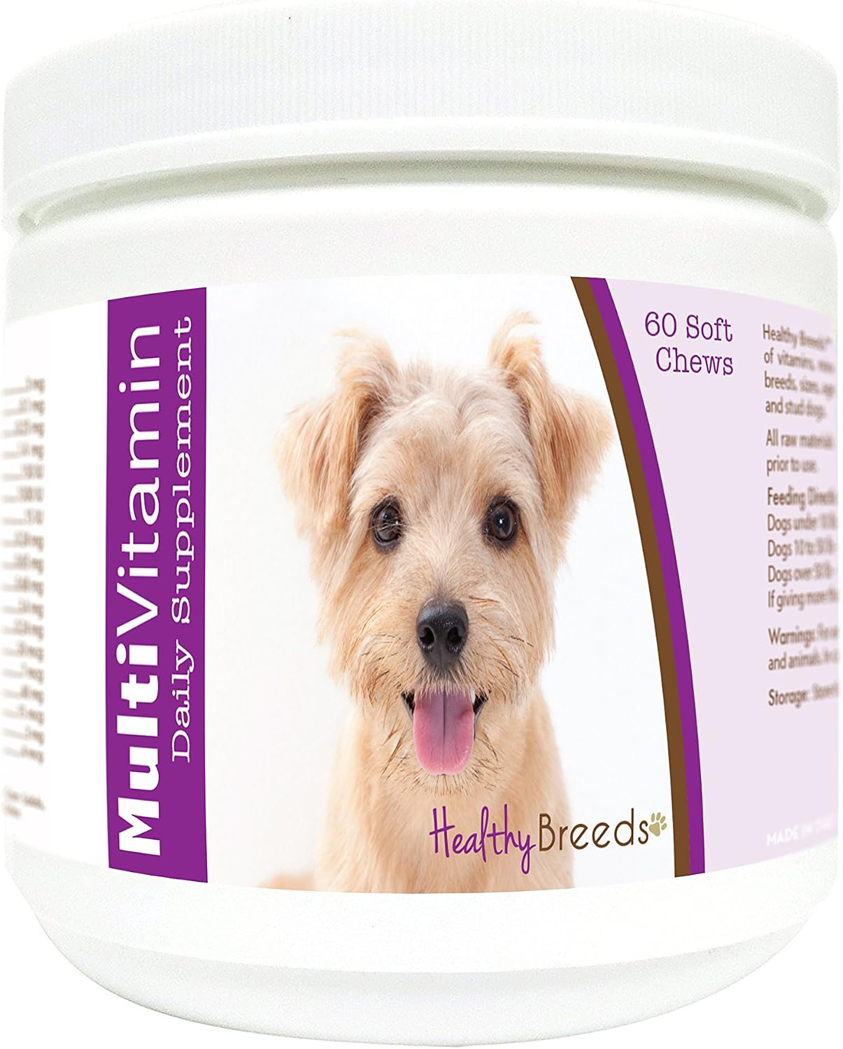 Healthy Breeds Multivitamínico para Perros Norfolk Terrier - 60 Masticables Blandos