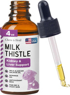 Cardo Mariano para Perros Apoyo Hepático - 60 ml Suplemento Líquido con Aceite de Salmón de Alaska Salvaje y Aceite de Moringa