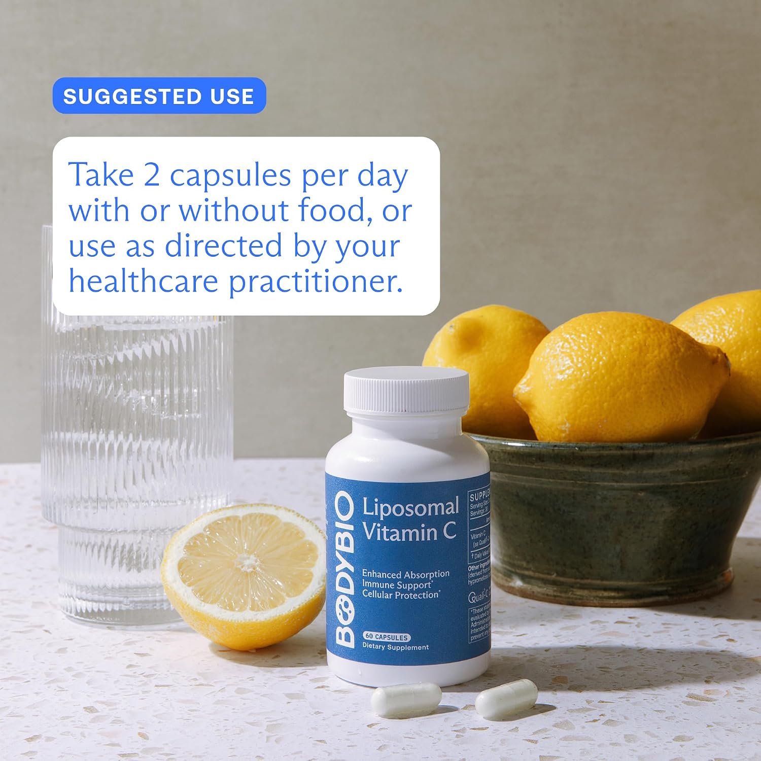 BodyBio Vitamina C Liposomal 1000 mg - 60 Cápsulas