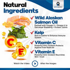 PlanoPaws Wild Alaskan Salmon Oil Chews para Perros - Omega 3 - 120 Unidades