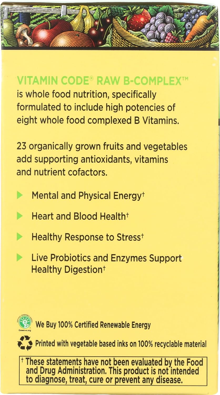 Garden of Life Vitamin Code Raw B Complex - Complejo B Vegano de Alta Potencia, 60 Cápsulas