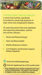 Garden of Life Vitamin Code Raw B Complex - Complejo B Vegano de Alta Potencia, 60 Cápsulas