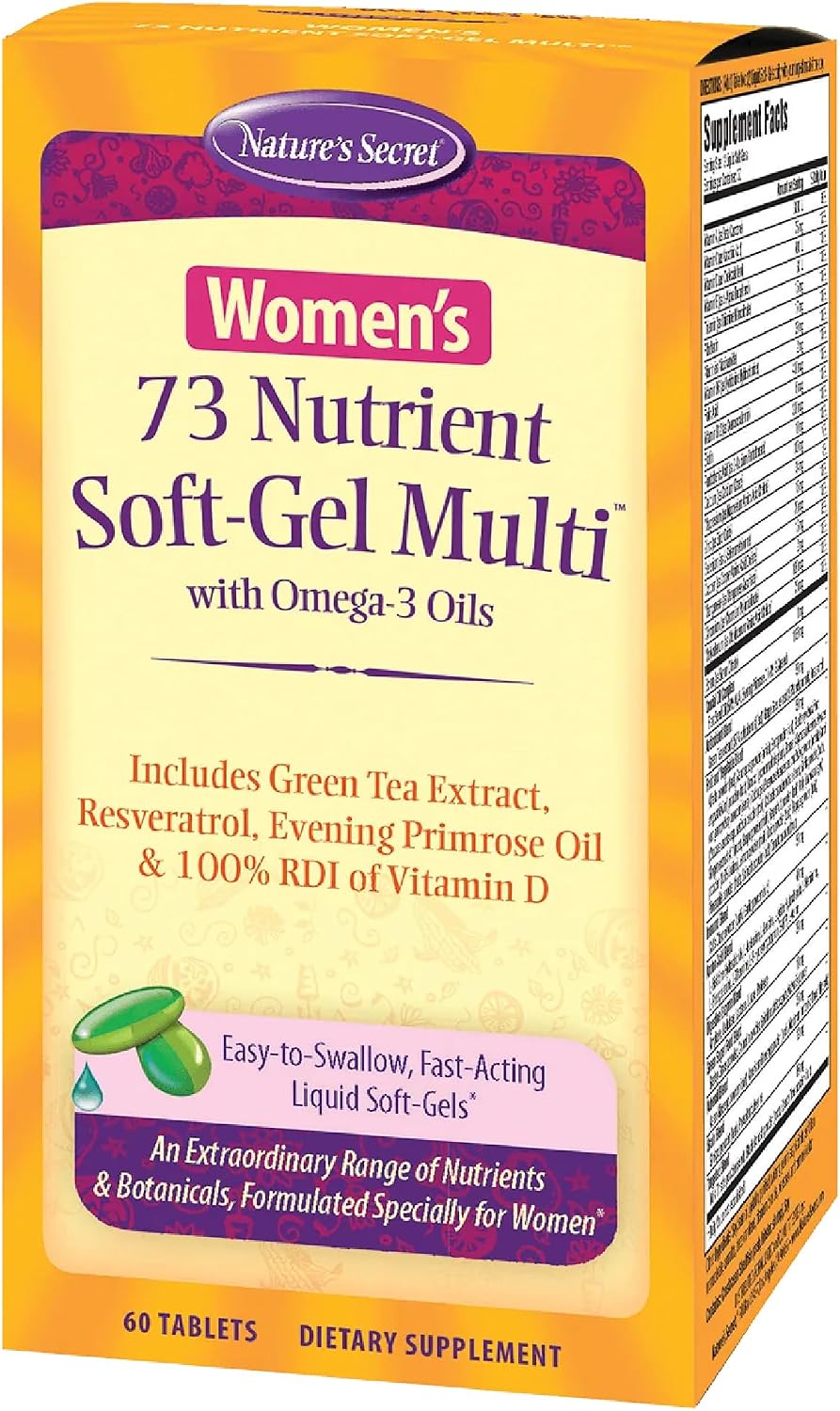 Nature's Secret Multivitamínico para Mujeres 73 Nutrientes, 60 Cápsulas Blandas