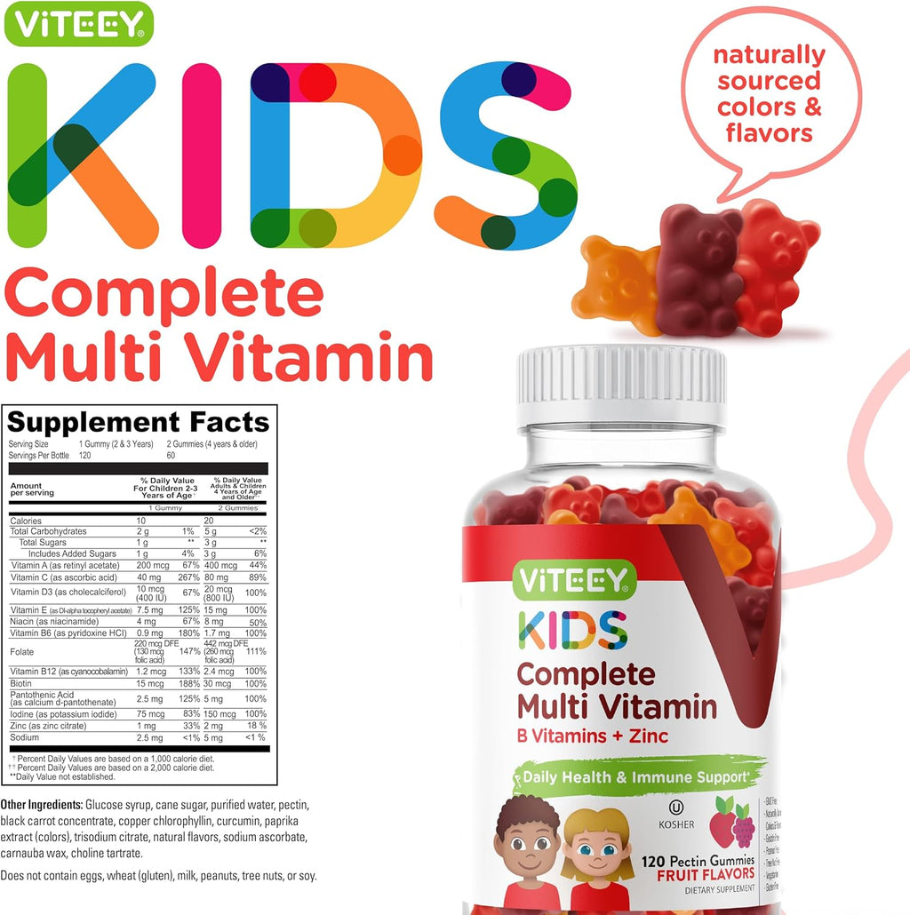 Viteey Multivitamínico para Niños en Gominolas - 120 unidades