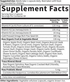 Garden of Life, Raw Vitamin Code K Complex orgánico, 60 cápsulas vegetales
