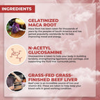 Santa Cruz Paleo, Food of the Gods Suplemento de Órganos de Vacuno Alimentado con Pasto para Hombres y Mujeres, con Colágeno, Maca, Colostro, Caldo de Huesos, Hierro, Vitamina B12, Sin Gluten, Keto, 30 Dosis