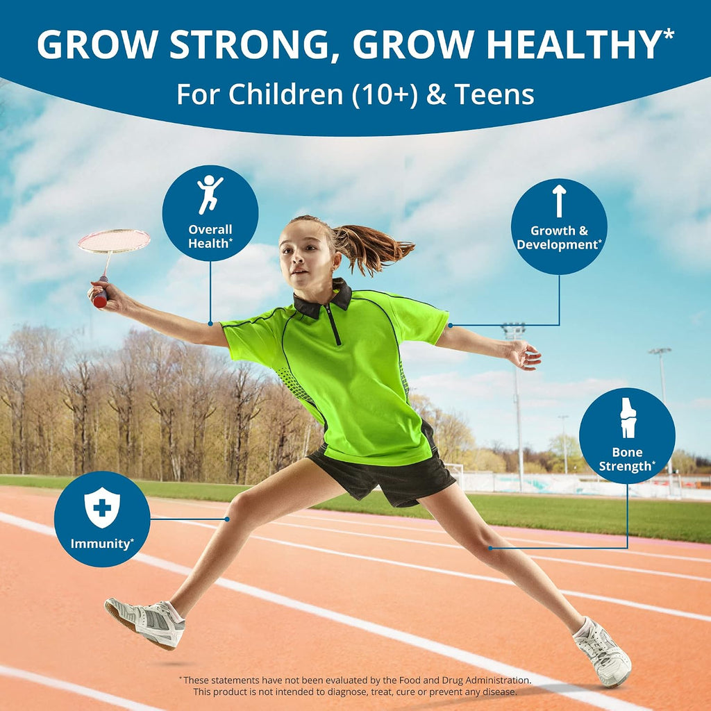 Grow Power Height Growth - Fórmula de Crecimiento en Altura para Niños (10+) y Adolescentes - Pack de 6