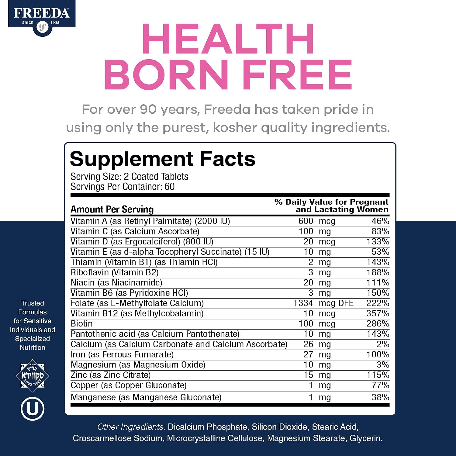 FREEDA Mini Prenatal Vitamin - 120 comprimidos