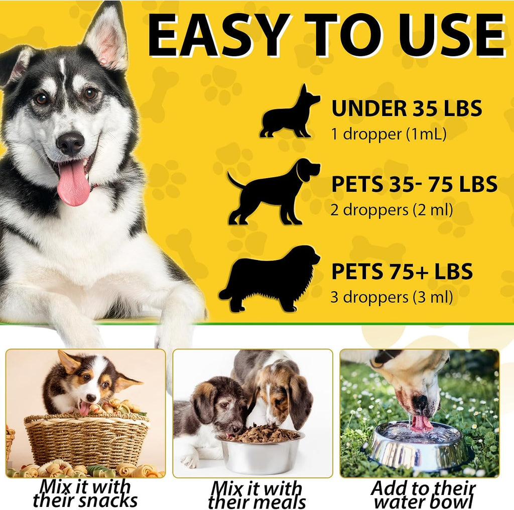 Netwik Tratamiento Natural contra la Levadura para Perros - Alivio de Picazón y Alergias - Suplemento Herbal Líquido 60 ml