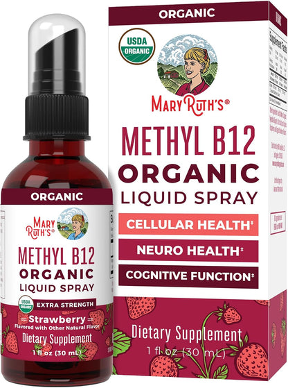 MARYRUTH'S Vitamin B12 Liquid Spray | 720 – Reducción del cansancio y la fatiga : Ayuda a mantener los niveles de – Image 1