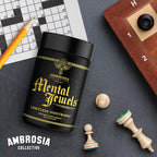 Ambrosia Mental Jewels - Suplemento Nootrópico para Memoria, Enfoque y Concentración con Alpha GPC, Bacopa y Fosfatidilserina - 120 Cápsulas Veganas