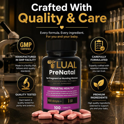 LUAL Multivitamínico Prenatal con Ácido Fólico y Hierro | 100 Comprimidos – Image 10