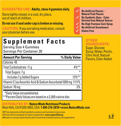 Nature Made Vitamina C 1000 mg Gominolas para el Sistema Inmunológico, 80 unidades – Image 8