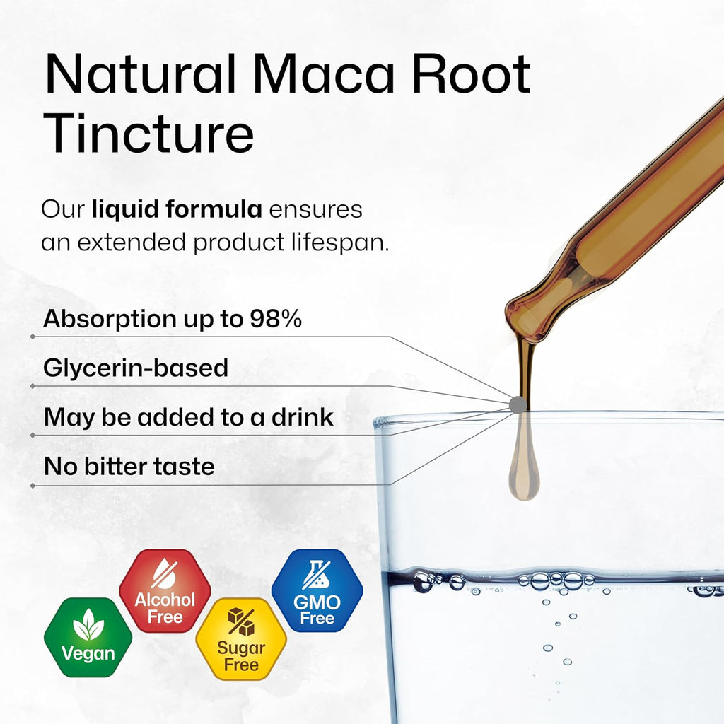BIO KRAUTER® Maca Root for Women and Men - Vegan Maca Root Liquid Drops 680 mg for Drive & Active Lifestyle Support - 4 Fl.Oz., 56-Day Supply, Non-GMO, Alcohol & Sugar Free Herbal Supplements