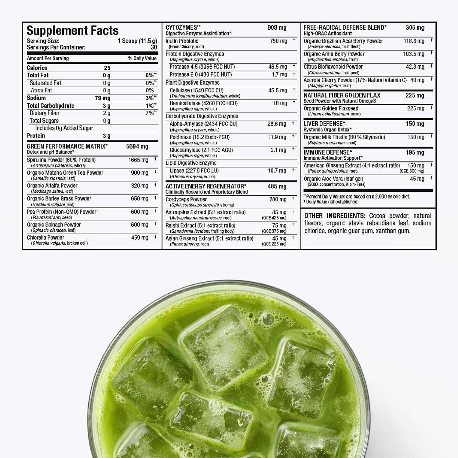 ALLMAX CytoGreens Super Greens Powder, Chocolate, 60 Raciones