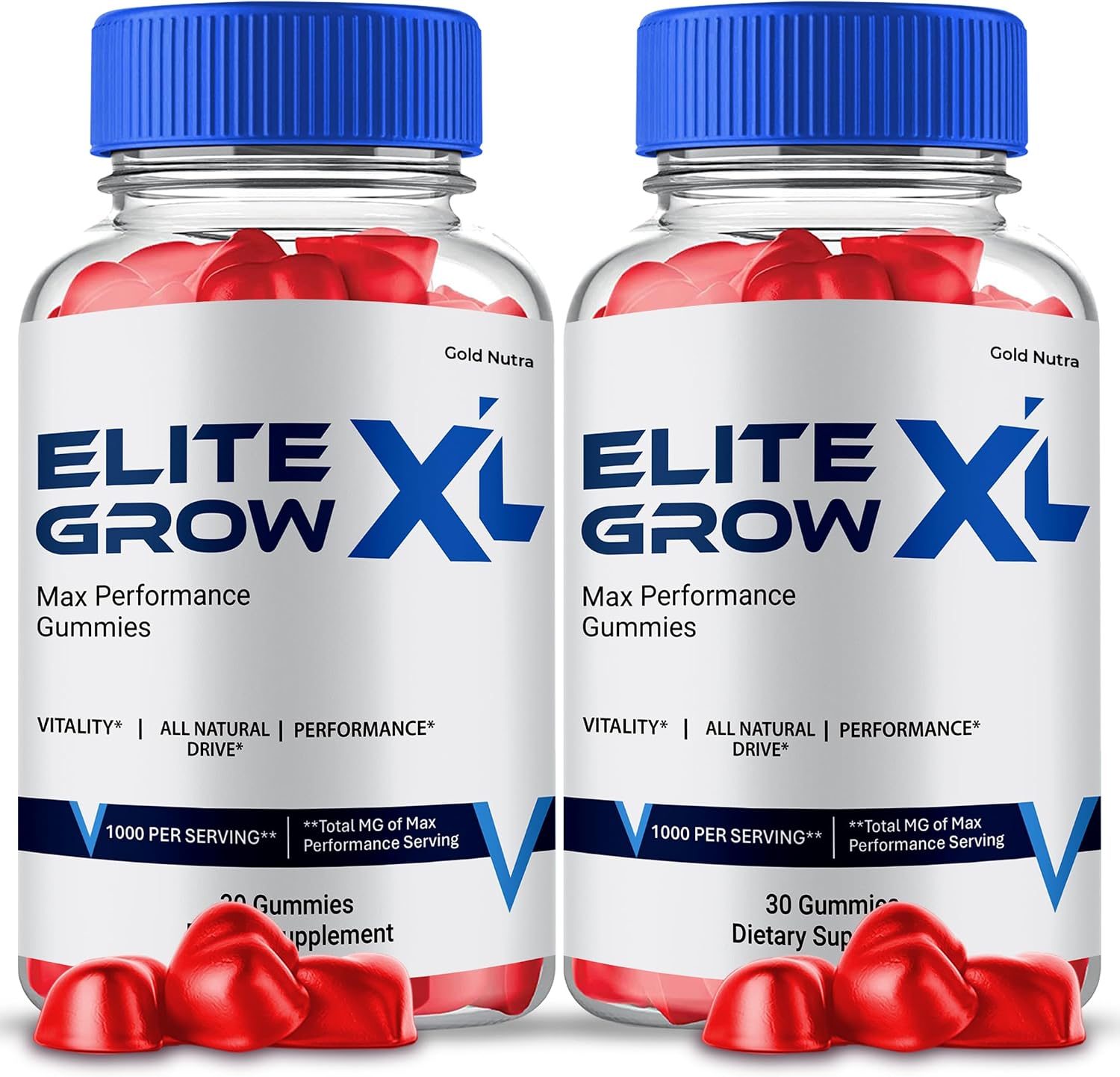 Elite Grow XL Gummies (Pack de 2) - Suplemento de Alta Potencia y Máximo Rendimiento, Fórmula Totalmente Natural