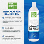 Only Natural Pet Aceite de Salmón Salvaje de Alaska para Perros y Gatos - Omega 3 y 6 - EPA y DHA - 591 ml (Pack de 2)