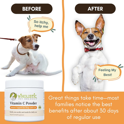 Wholistic Pet Organics Vitamina C en Polvo para Perros y Gatos - Alivio de Alergias y Picor - Apoyo Inmunitario - 113 g – Image 5