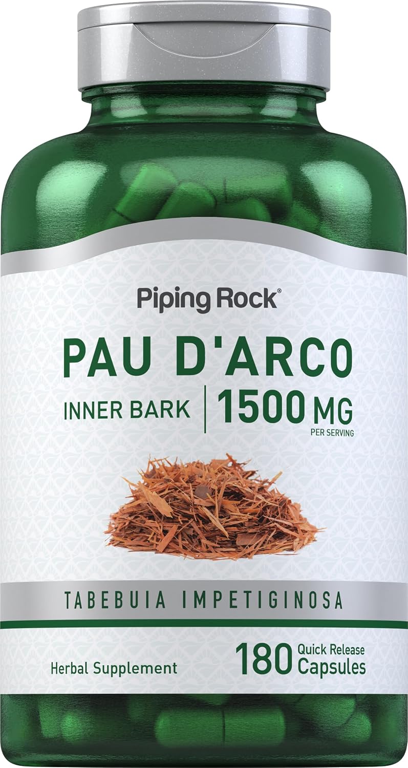 Piping Rock Pau D'Arco Cápsulas | 1500 mg | 180 Comprimidos | Corteza Interna