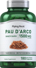 Piping Rock Pau D'Arco Cápsulas | 1500 mg | 180 Comprimidos | Corteza Interna