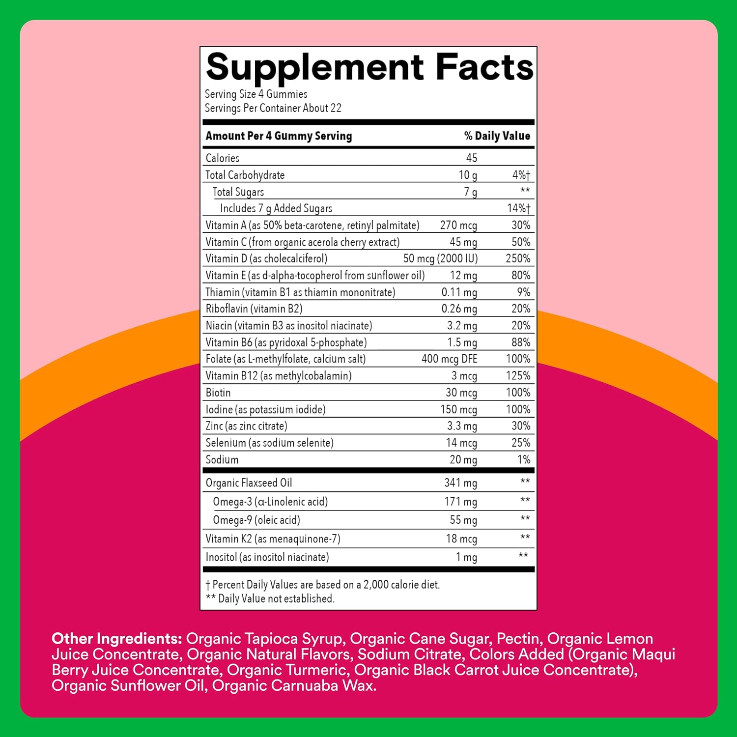 SmartyPants Multivitamínico Orgánico para Mujeres - Gominolas con Omega 3, Vitaminas y Minerales - 120 uds