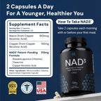 HPN NAD3 Refuerzo Clínico de NAD+ - Suplemento de NAD+ para Salud Celular y Energía Natural, 240 cápsulas (120 días)