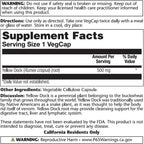 Solaray Raíz de Lampazo (Rumex crispus) 500 mg - 100 Cápsulas Veganas