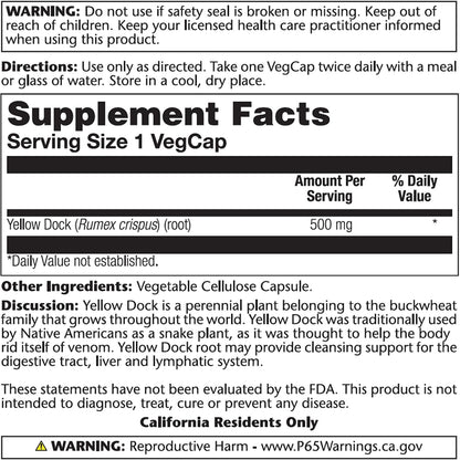 Solaray Raíz de Lampazo (Rumex crispus) 500 mg - 100 Cápsulas Veganas – Image 3