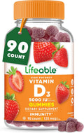 Lifeable Vitamin D3 Gummies 5000 IU - 90 Gominolas para Adultos
