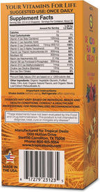 Tropical Oasis Multivitamínico Líquido Orgánico para Niños de 1 a 3 Años | Sin Azúcar | Vegano | 59 ml