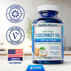 YounGlo Research Coconut Oil 1000 mg 100% Cold Pressed Organic Extra Virgin 180 Veggie Capsules