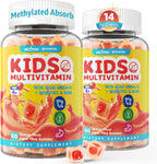 (2 Pack) Multivitamínico Infantil con Hierro, Sin Azúcar, Gomitas con Omega-3, Probióticos, Vitaminas A, C, D, B12, Zinc - Nextdia