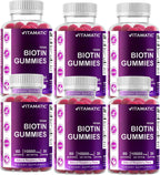 Vitamatic Biotina Gominolas 10,000 mcg para Cabello, Piel y Uñas - 60 Gominolas Veganas (2 Botellas)