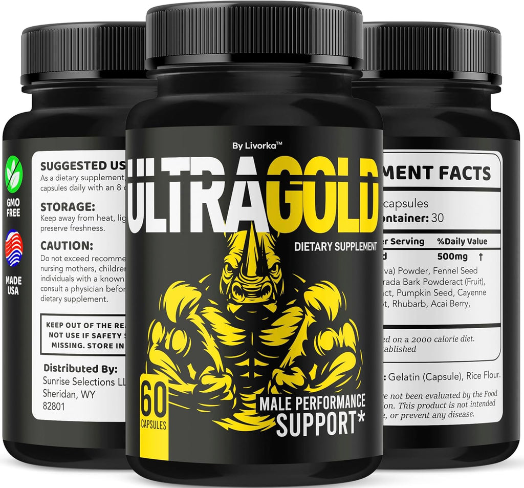 Ultra Gold Cápsulas (3 Paquetes) – Suplemento Multivitamínico para Hombres, 180 Cápsulas