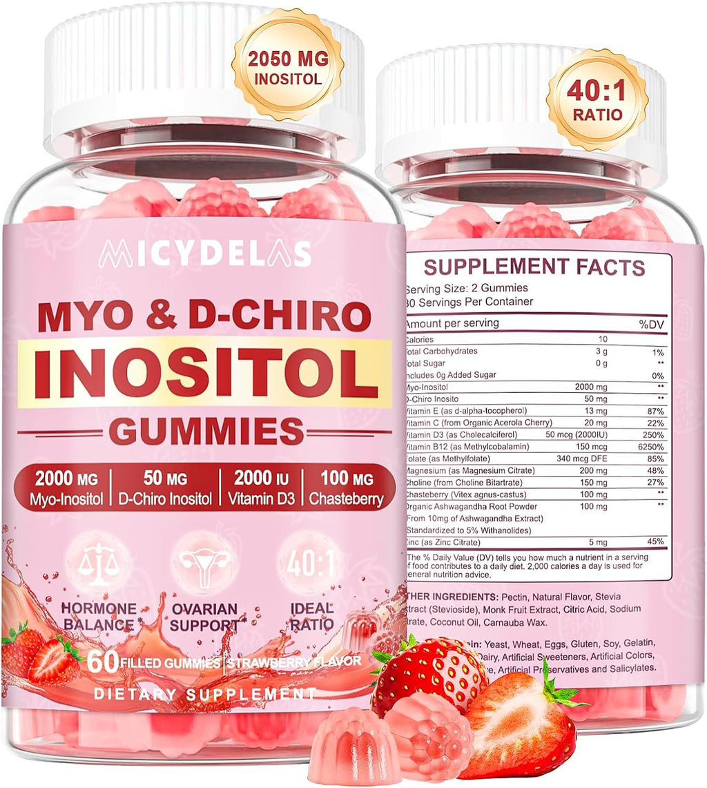 Myo-Inositol & D-Chiro Inositol Gummies 2000mg + 50mg | MICYDELAS