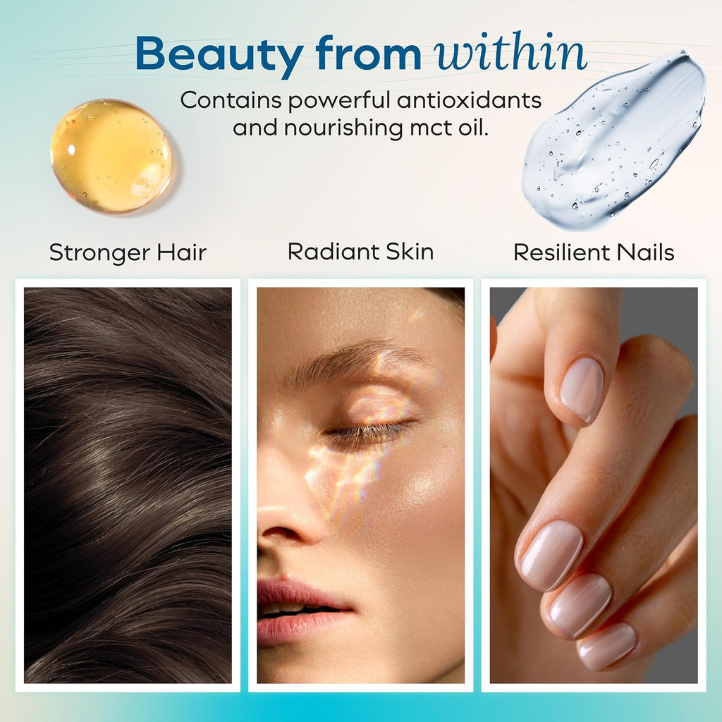 MYCL Glutatión Liposomal con Vitamina E y Aceite MCT - Salud de Piel, Cabello y Uñas - Alta Absorción - Sabor Vainilla Almendra - 30 Sobres Monodosis