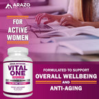 Arazo Nutrition Vital One Multivitamínico para Mujeres - 90 Cápsulas Veganas