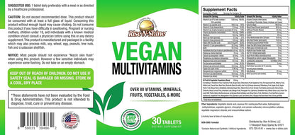 Rise-N-Shine Vegan MultiVitamins Complete Daily MultiVitamin and MultiMineral for Men and Women with Over 80 Vitamins, – Image 3