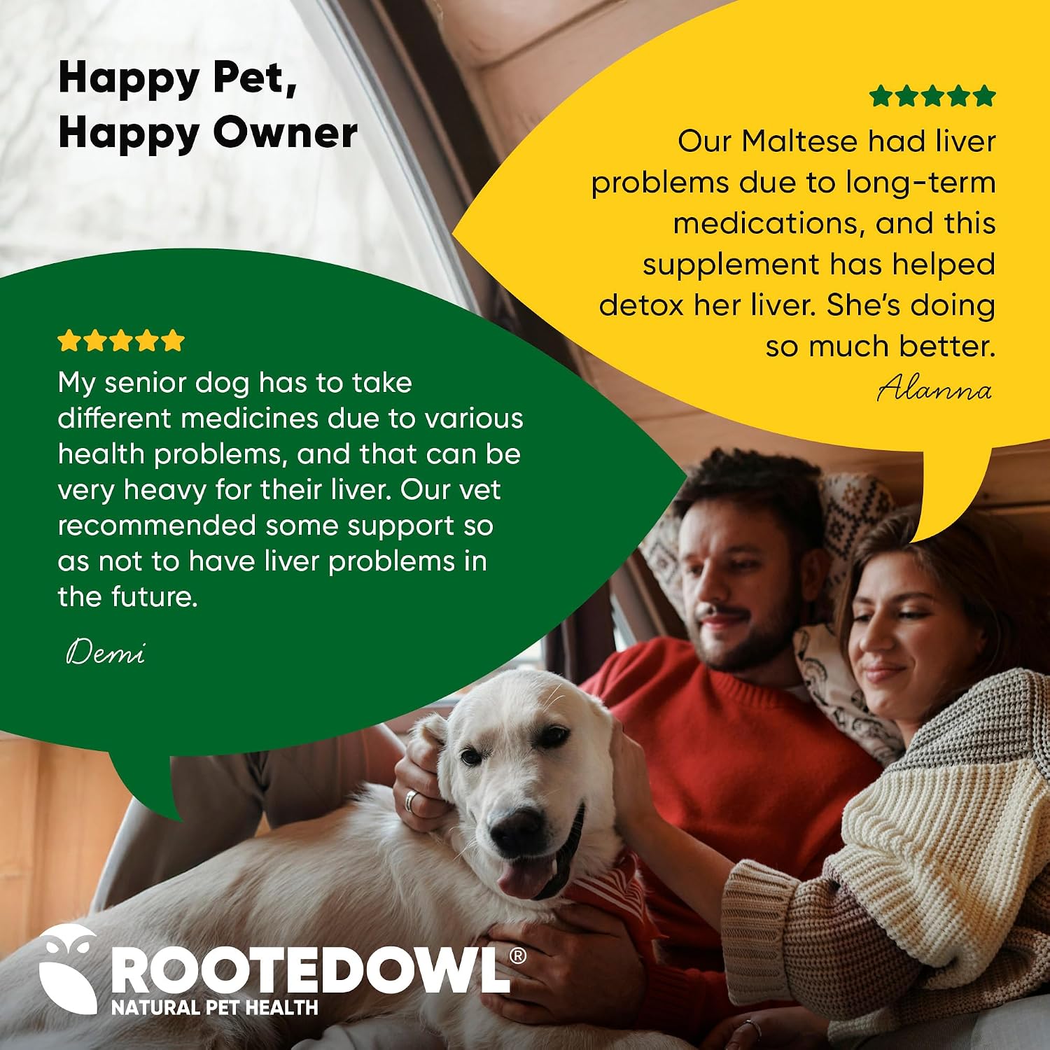 Rooted Owl® Suplemento Hepático para Perros - Cardo Mariano - 60 Cápsulas Veganas
