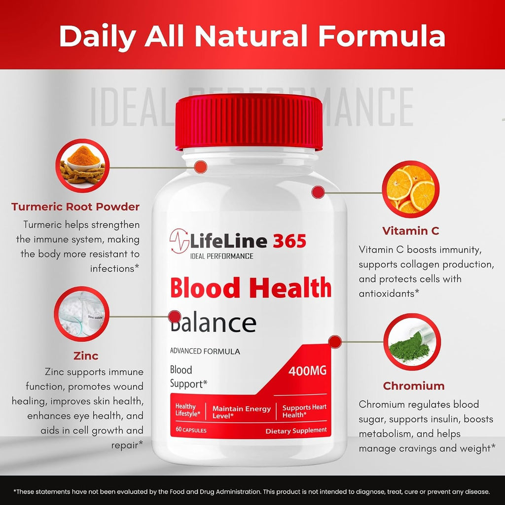 Lifeline 365 Advanced Blood Support Formula - 60 Cápsulas
