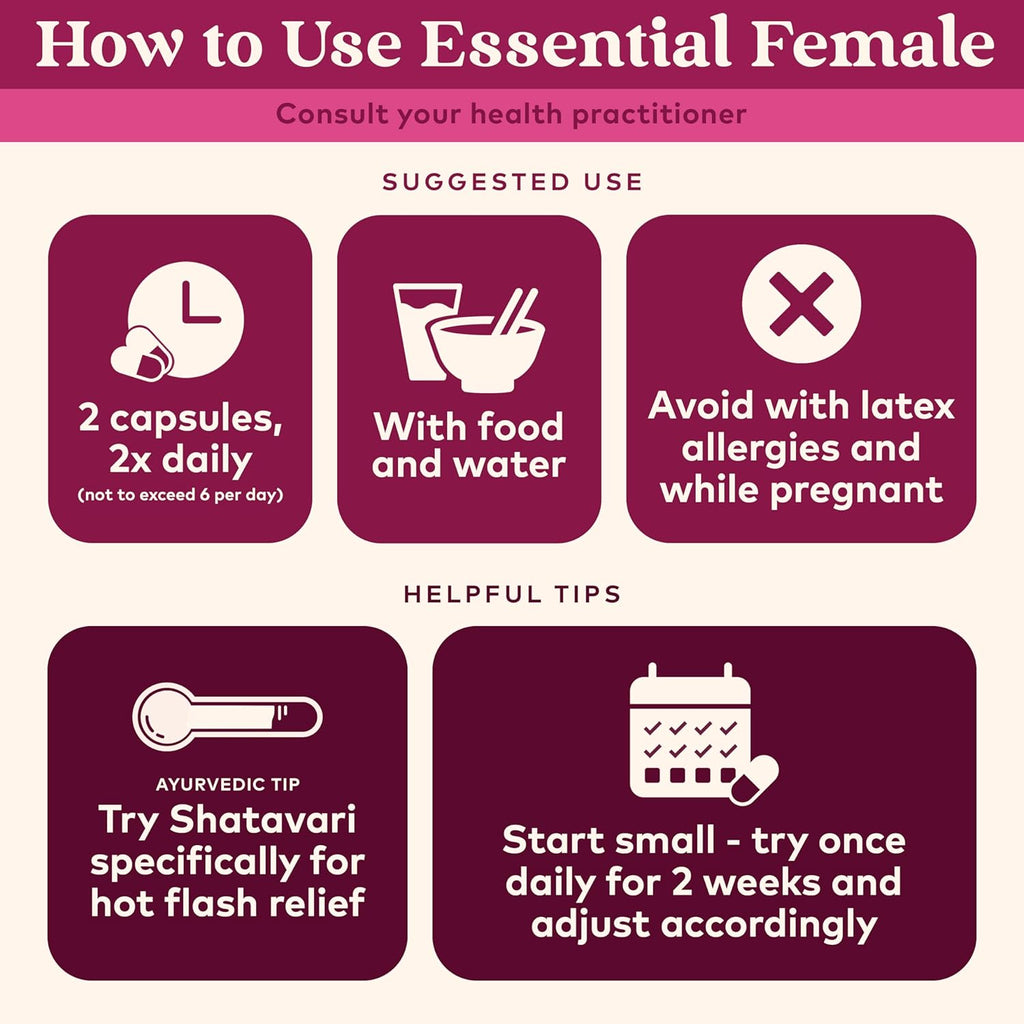 ORGANIC INDIA Essential Female - Suplemento Herbal Femenino, Equilibrio Hormonal, 90 Cápsulas