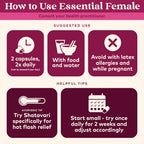 ORGANIC INDIA Essential Female - Suplemento Herbal Femenino, Equilibrio Hormonal, 90 Cápsulas